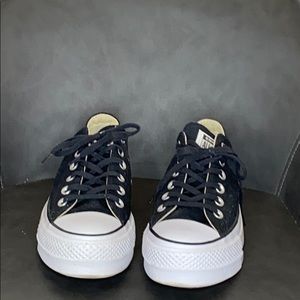 Black Converse Platform shoes